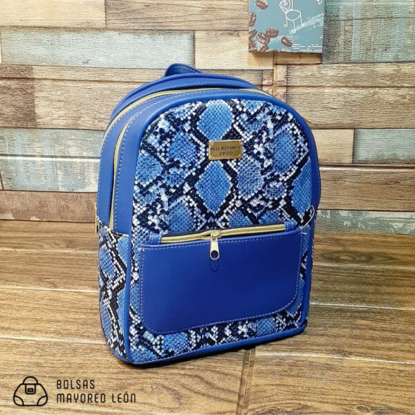 Blue Snake Pattern Premium Backpack